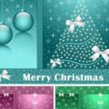 Decorated Christmas card designs vector