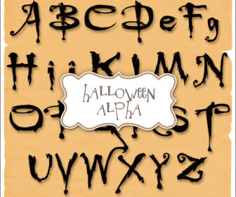 Halloween alphabet scrap set
