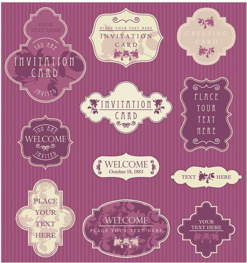 Vintage wedding labels vector – Free Download | VectorPicFree