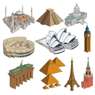 World landmarks vector