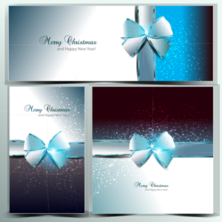 Blue shining Christmas cards vector