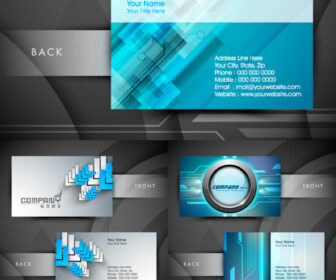 Bright blue business card vector