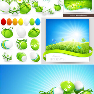 Easter banners vector