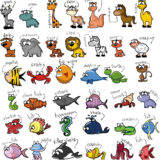 Funny cartoon animals for kids vector