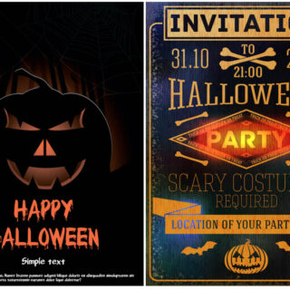 Happy Halloween party invitations vector