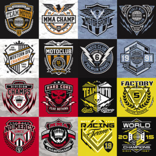 Moto club and team moto logos for T-shirt print vector