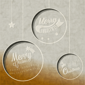 Retro Merry Christmas backgrounds vector