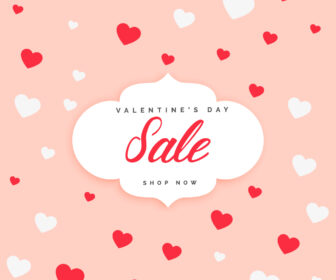 Sale Valentines Day background with hearts on vector