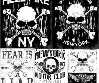 Skull vector - for t-shirts with inscriptions New York