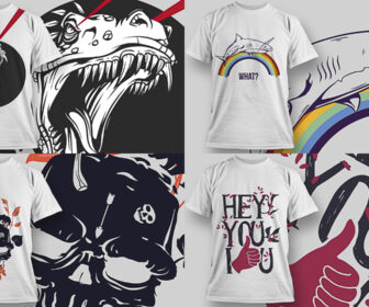 T-Shirts designs with psychedelic prints vector