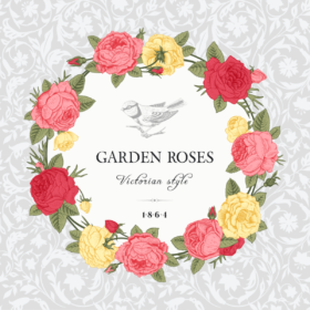 Vintage cards with roses vector