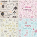 Vintage happy birthday elements vector