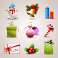Christmas labels and icons vector