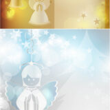 Christmas angels cards vector