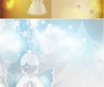 Christmas angels cards vector
