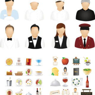 Restaurant icons vector