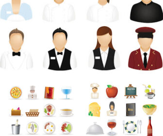 Restaurant icons vector