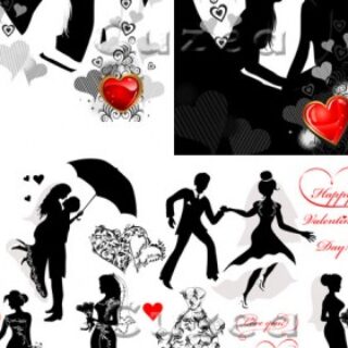 Wedding bride groom silhouette vector