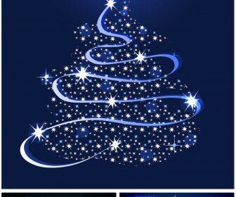 Blue Christmas tree illustrations vector