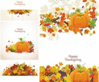 Happy Thanksgiving vector card templates
