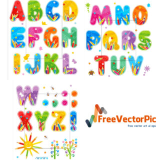 Summer alphabet vector