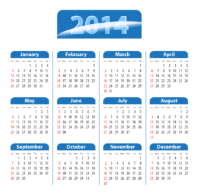Simple calendar 2014 templates vector