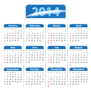 Simple calendar 2014 templates vector