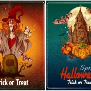 Decorative Halloween posters vector