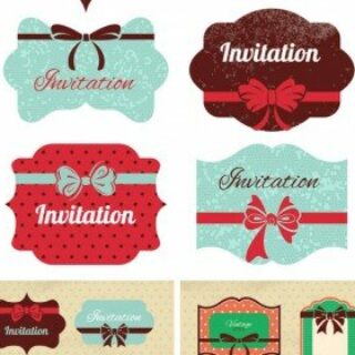 Decorative invitation card elements vector