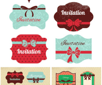 Decorative invitation card elements vector