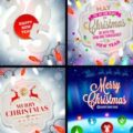 Merry Christmas backgrounds with garlands vector