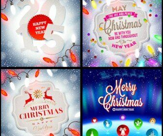 Merry Christmas backgrounds with garlands vector