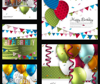 Vector Happy Birthday card templates