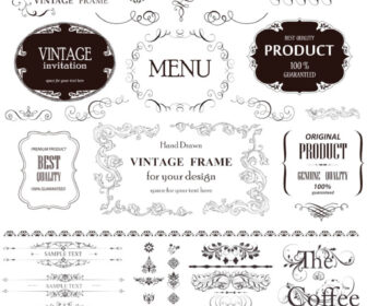 Vintage frames and borders vector