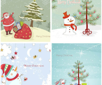 Cute Christmas cards vector
