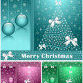 Decorated Christmas card designs vector