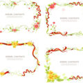 Floral frames with ribbons vector