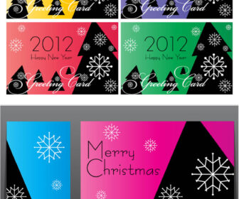 Modern Merry Christmas cards vector