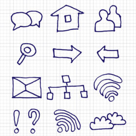 Hand Drawn Website Icons Vector