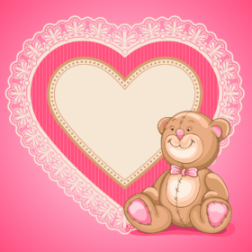 Teddy Bear with hearts vector