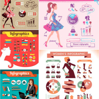 Women’s infographic elements vector