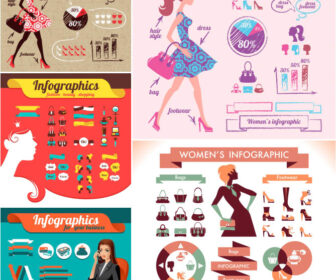 Women’s infographic elements vector