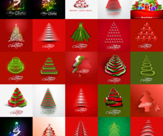 Big pack Christmas Fir-tree vectors