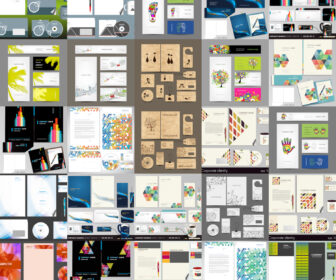 Corporate business design template folders, banners, business cards, envelopes, flash drive vectors