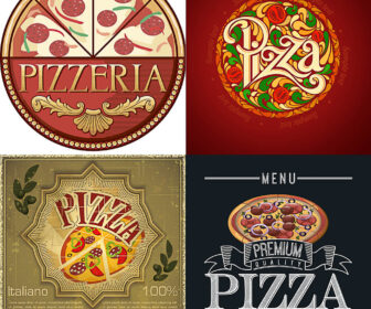 Delicious pizza menu vector